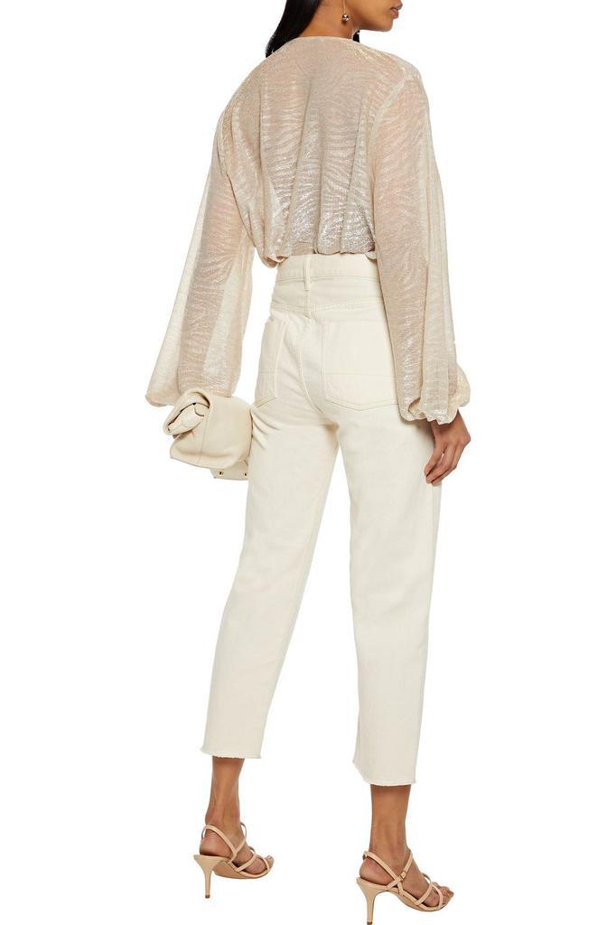 商品IRO|Maryle wrap-effect Lurex-jacquard peplum blouse,价格¥504,第5张图片详细描述