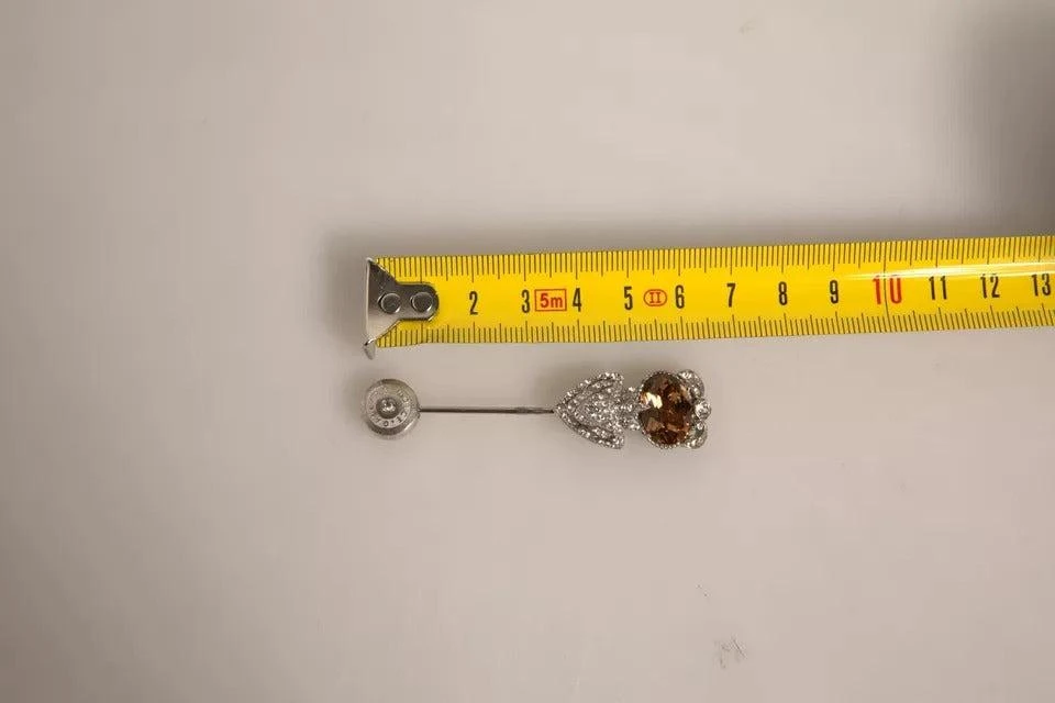 商品Dolce & Gabbana|Dolce & Gabbana Silver 925 Sterling Silver Crystals Pin Collar Brooch,价格¥2576,第3张图片详细描述