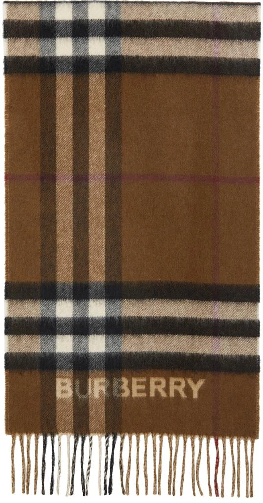 商品Burberry|棕色 Contrast Check 围巾,价格¥5577,第1张图片详细描述