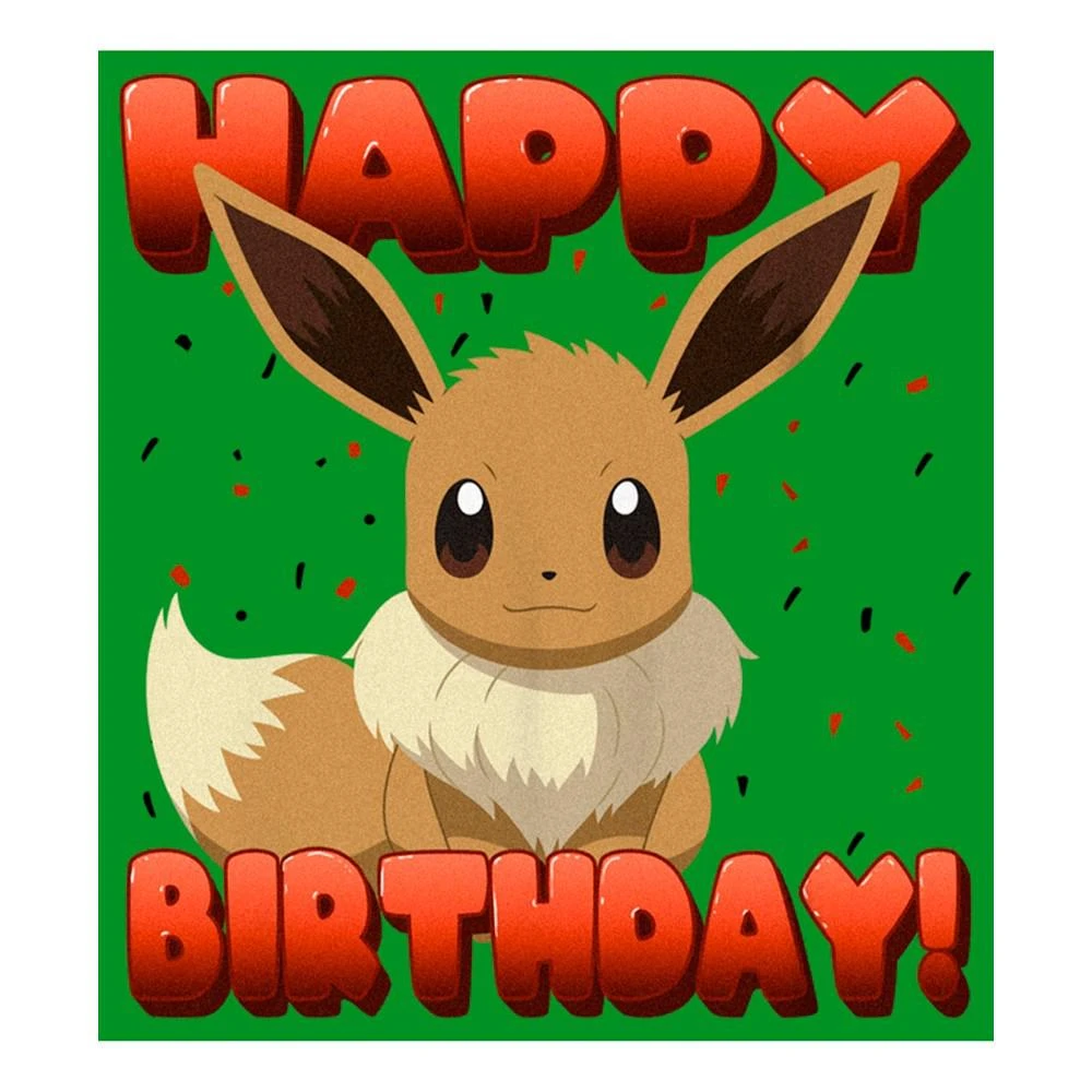 商品Nintendo|Boy's Pokemon Eevee Happy Birthday Red Child T-Shirt,价格¥203,第2张图片详细描述