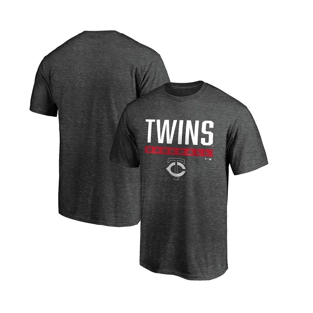 商品Mitchell & Ness|Men's Fanatics Branded Charcoal Minnesota Twins Win Stripe T-shirt,价格¥229,第2张图片详细描述