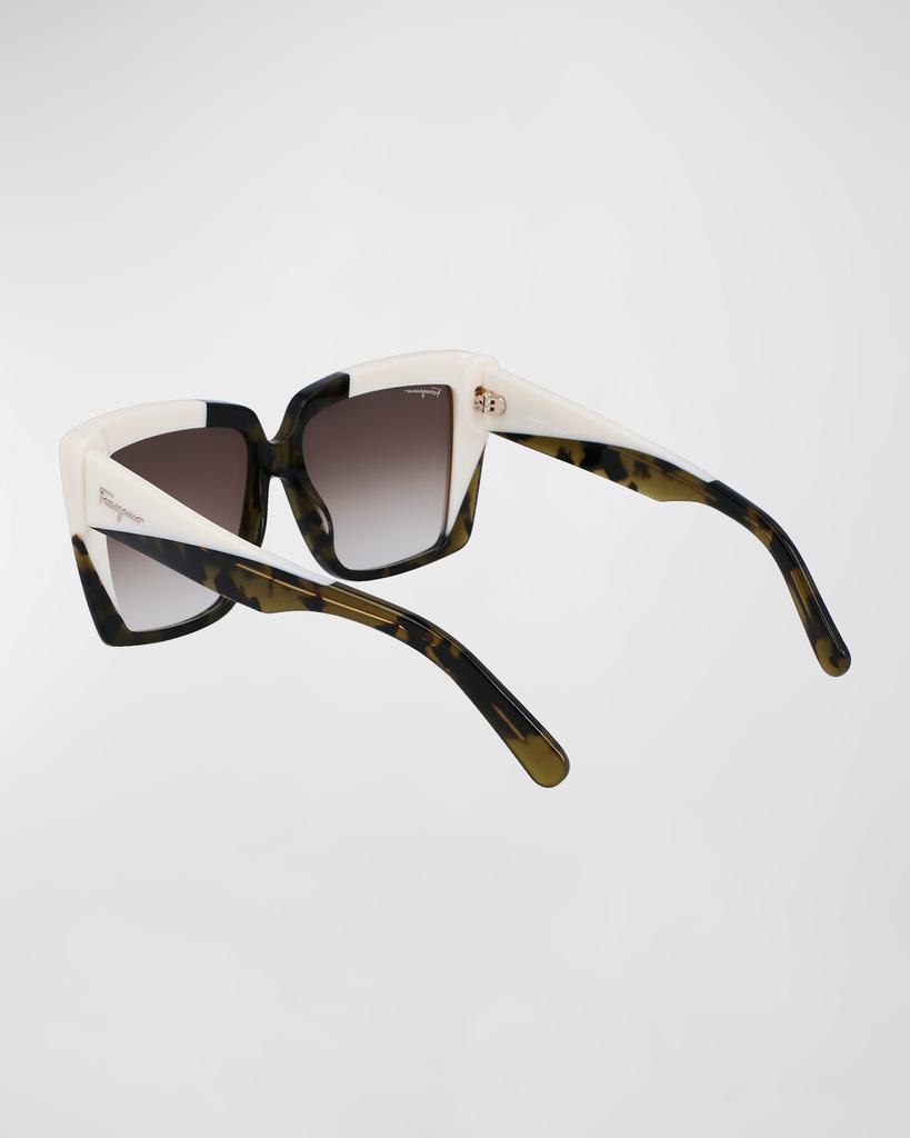 Color-Block Square Acetate Sunglasses商品第2张图片规格展示