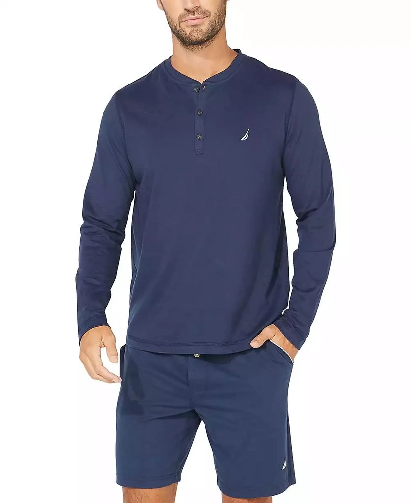 商品Nautica|Men's Soft, Breathable Long Sleeve Henley Pajama Shirt,价格¥307,第2张图片详细描述