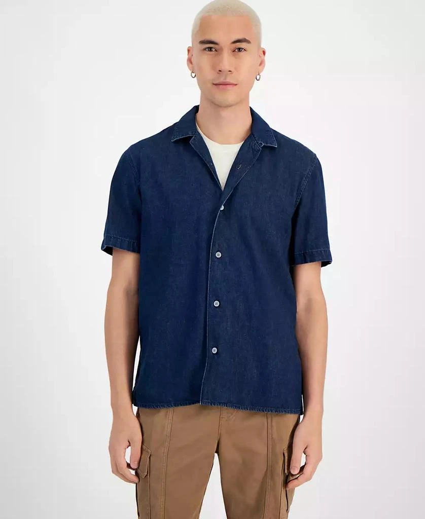 商品Sun + Stone|Men's Garnet Denim Camp Shirt, Created for Macy's,价格¥306,第1张图片