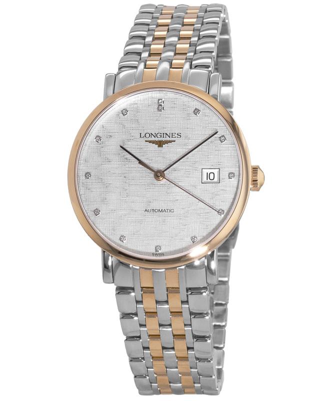 Longines Elegant Rose Gold & Steel Automatic Diamond Men's Watch L4.810.5.77.7商品第1张图片规格展示