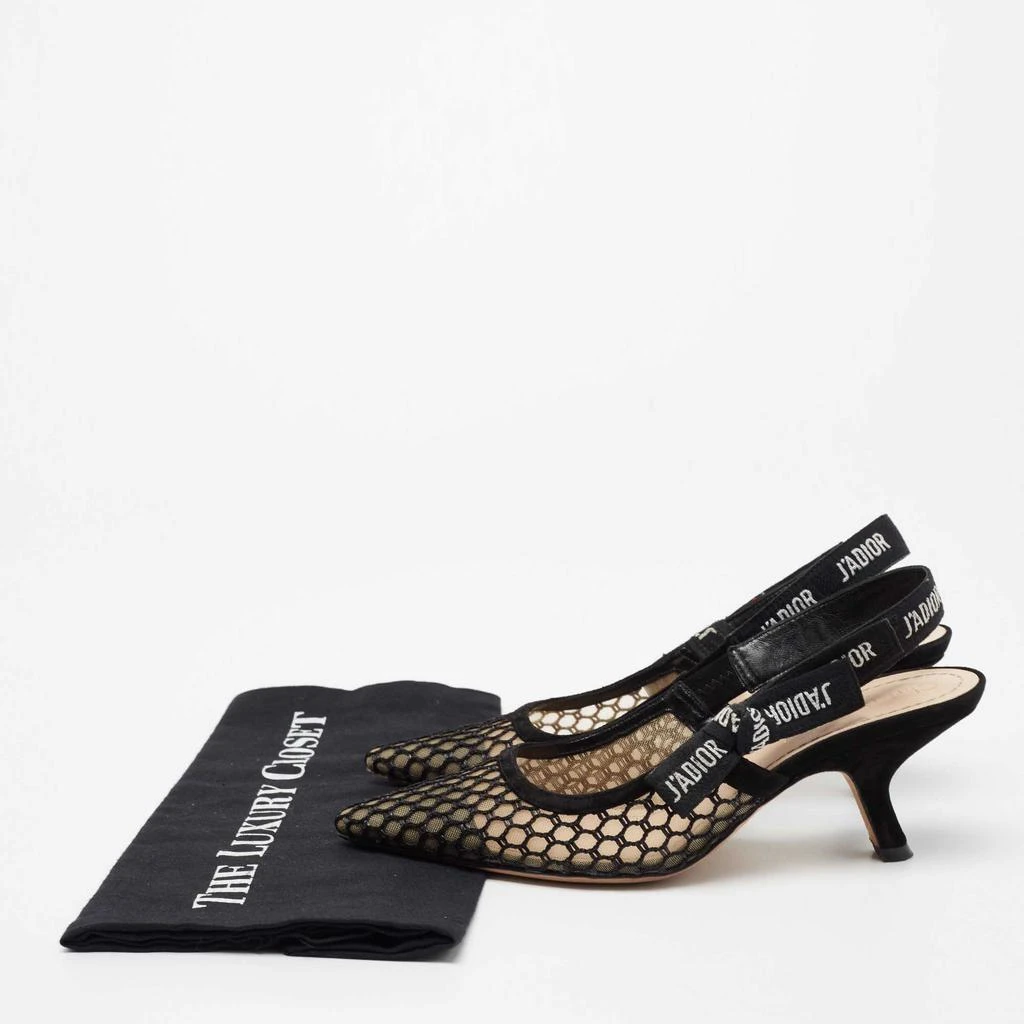 Dior Black Net and Suede Trim J'Adior Slingback Pumps Size 36.5 商品