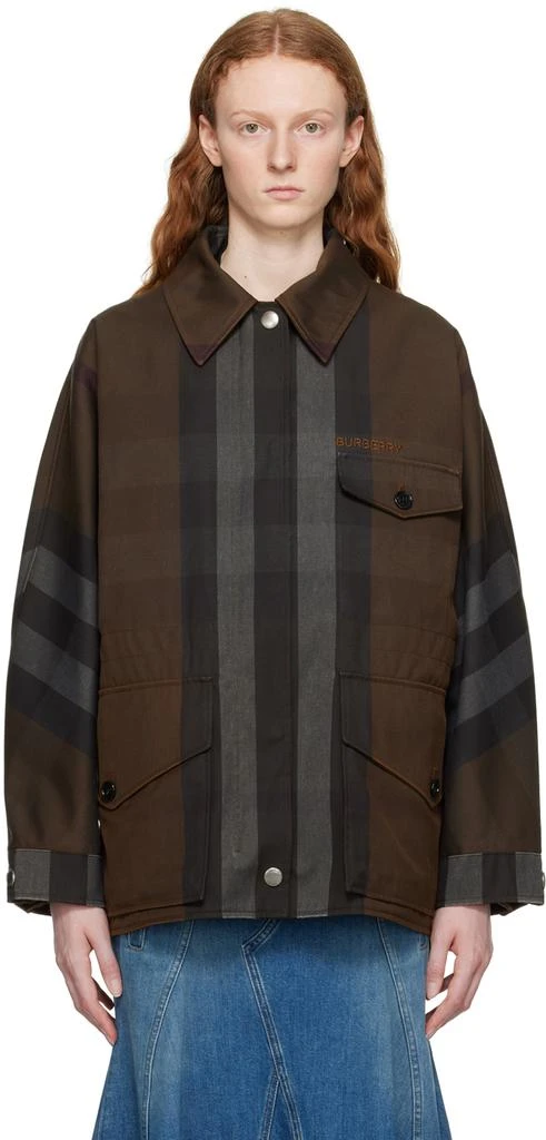 商品Burberry|Brown Check Jacket,价格¥29466,第1张图片