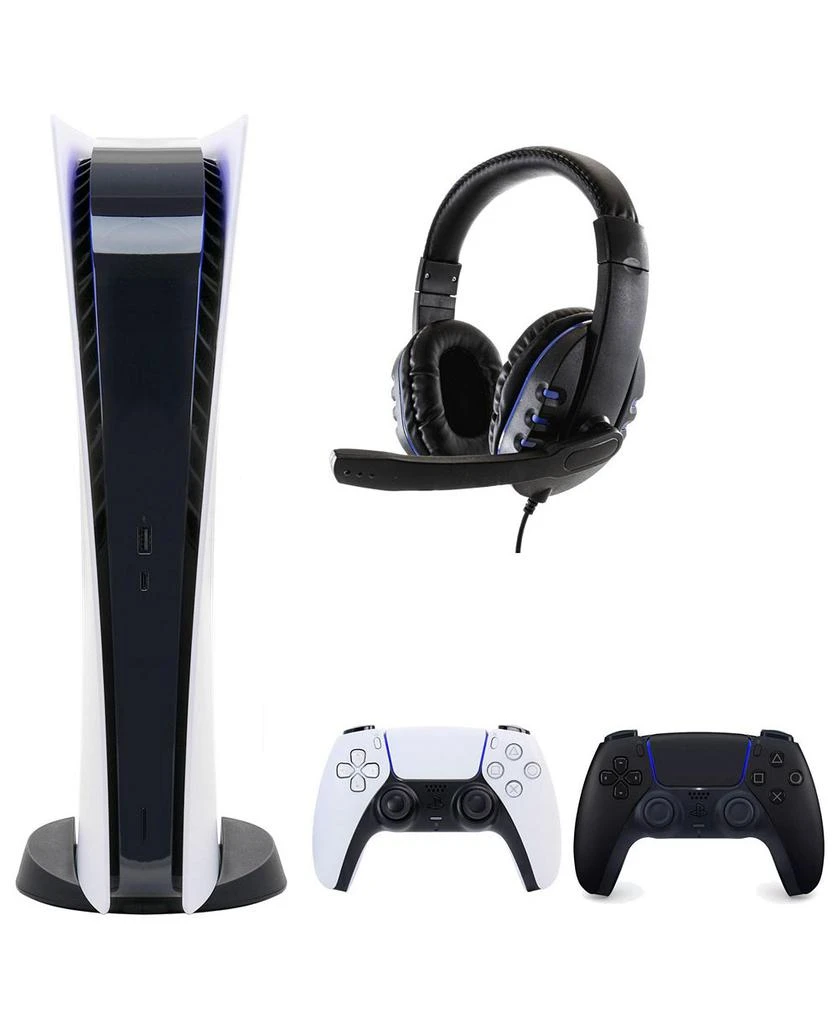 商品SONY|PS5 Digital Console with Extra Black Dualsense Controller and Universal Headset,价格¥5493,第1张图片