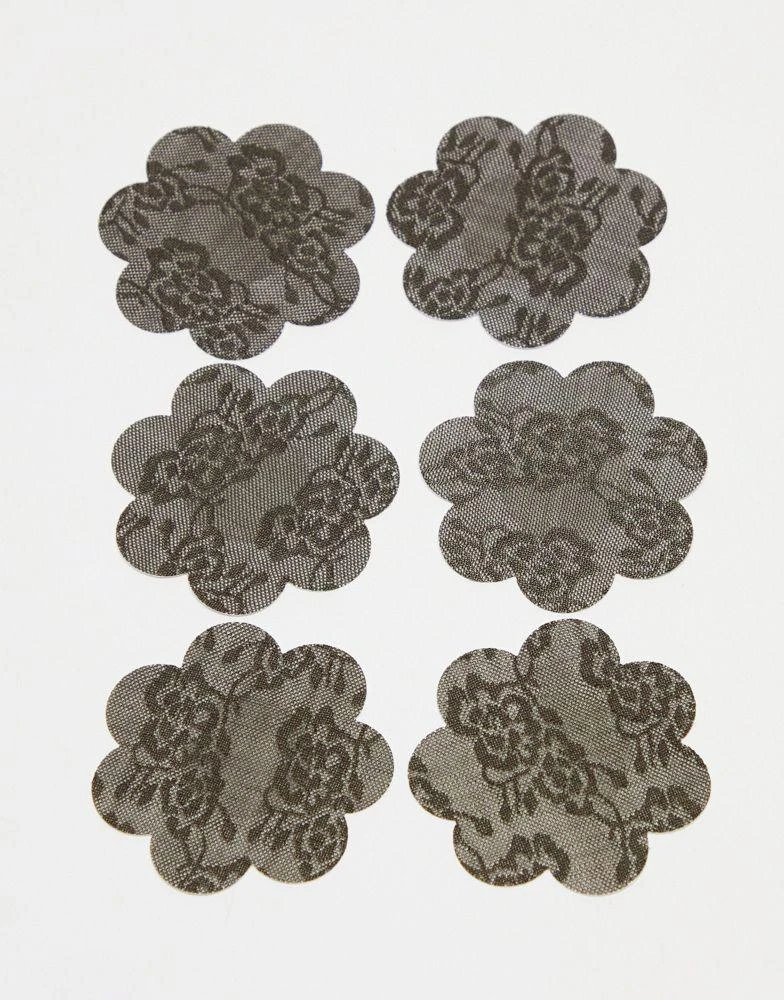 商品ASOS|ASOS DESIGN 3 pack fabric nipple covers in black,价格¥49,第1张图片