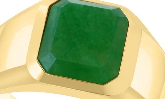 商品Effy|14K Gold Plated Sterling Silver Jade Signet Ring,价格¥1500,第2张图片详细描述