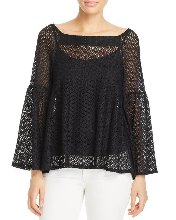 商品Nally & Millie|Bell Sleeve Mesh Top,价格¥494,第1张图片