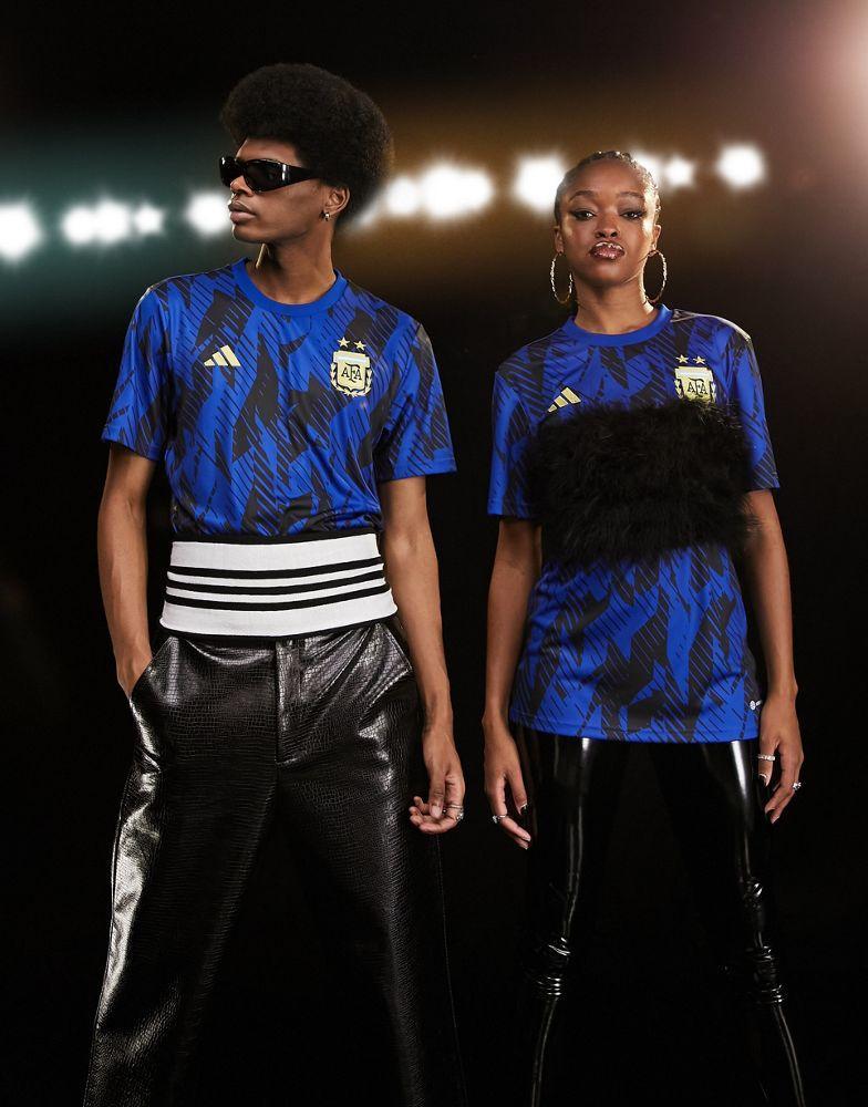 商品Adidas|adidas Football Argentina World Cup 2022 pre-match t-shirt in blue,价格¥535,第1张图片
