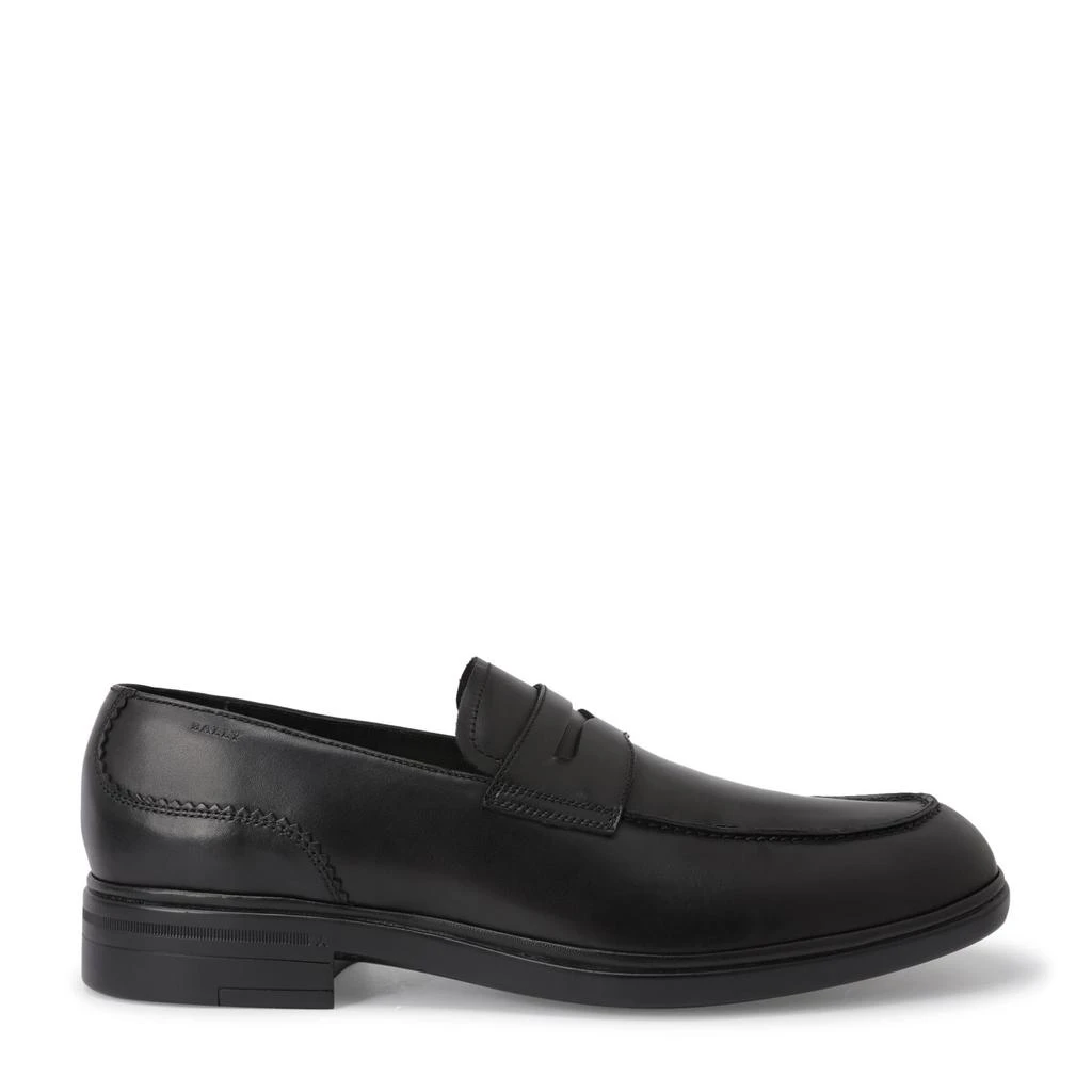 商品Bally|NEW Bally Neffer Men's 6231383 Black Leather Loafers,价格¥2106,第1张图片