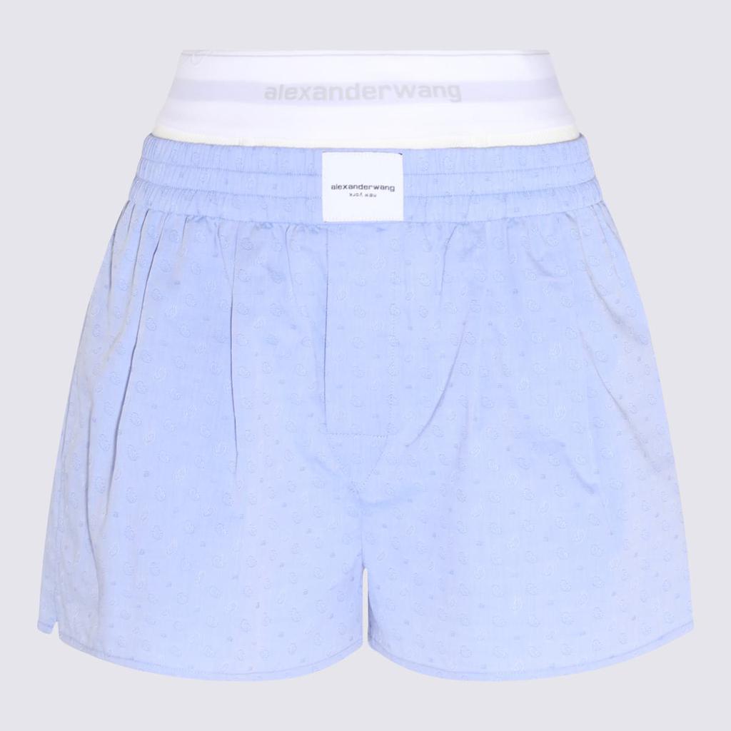 ALEXANDER WANG CHAMBRAY BLUE COTTON PAISLEY ELASTIC SHORTS商品第3张图片规格展示