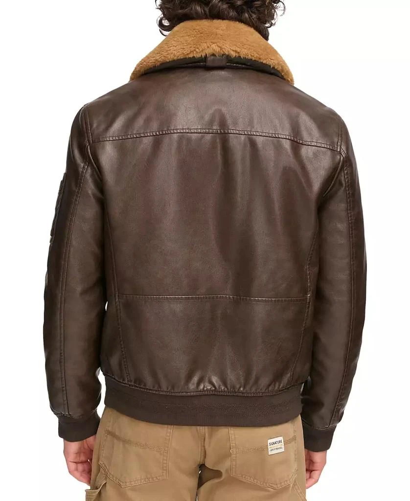 商品Tommy Hilfiger|Men's Faux-Fur-Trim Faux-Leather Bomber Jacket,价格¥658,第2张图片详细描述