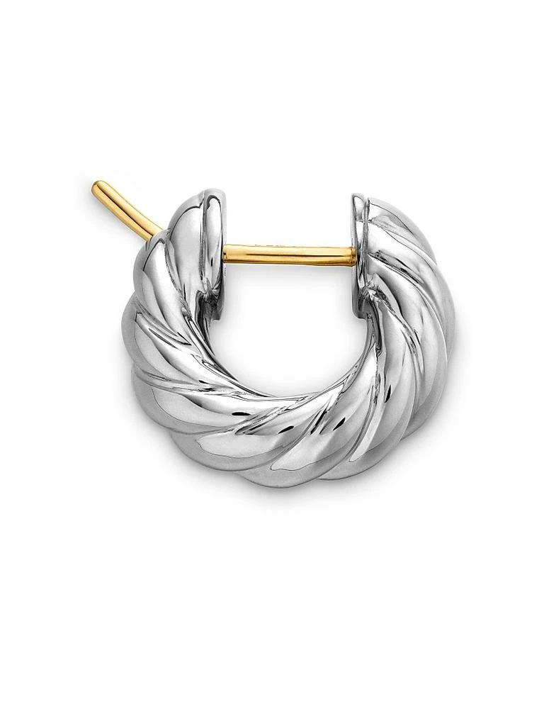 商品David Yurman|Sculpted Cable Hoop Earrings in Sterling Silver, 14.4MM,价格¥3661,第3张图片详细描述