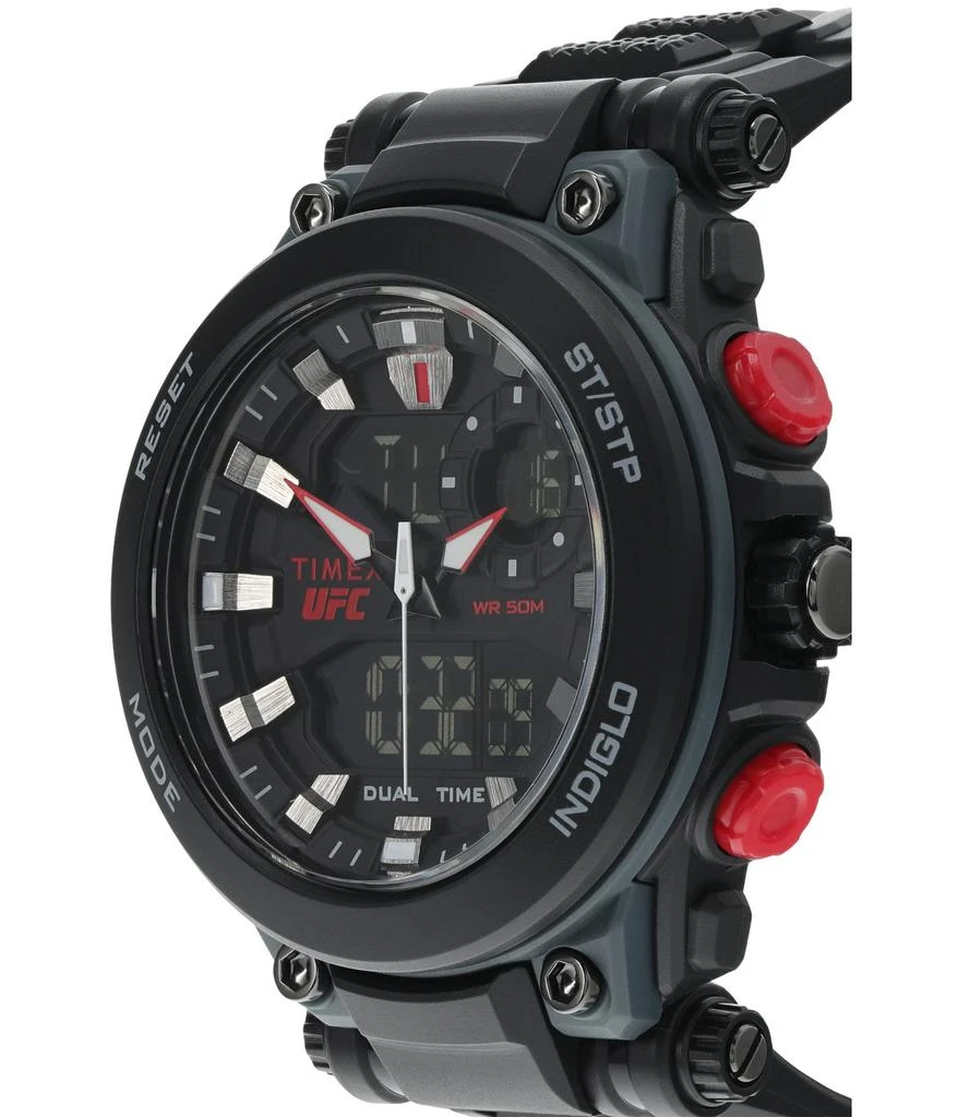 商品Timex|50 mm UFC Impact Analog-Digital Dial Black Resin Strap Watch,价格¥632,第2张图片详细描述