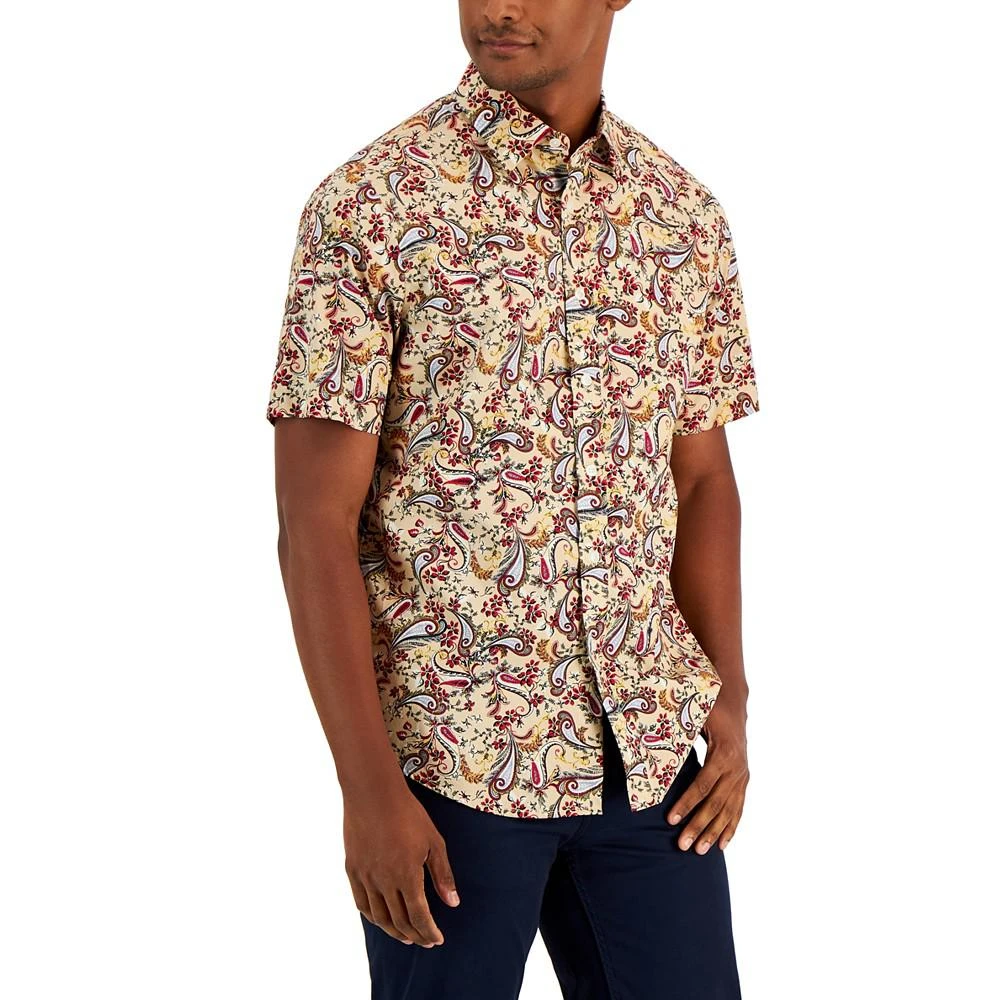 商品Club Room|Men's Gallery Paisley Short-Sleeve Button-Up Shirt, Created for Macy's,价格¥315,第1张图片