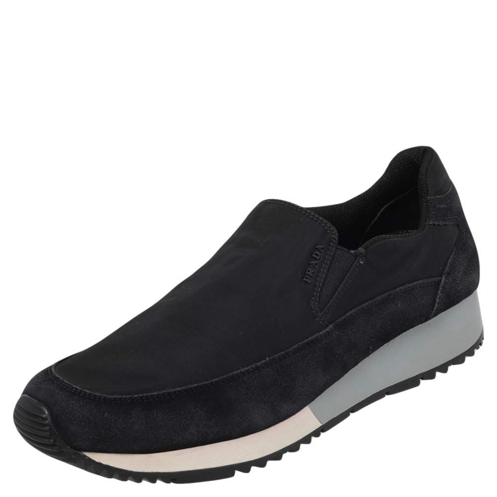 Prada Sport Black Suede And Nylon Slip On Sneakers Size 40商品第1张图片规格展示