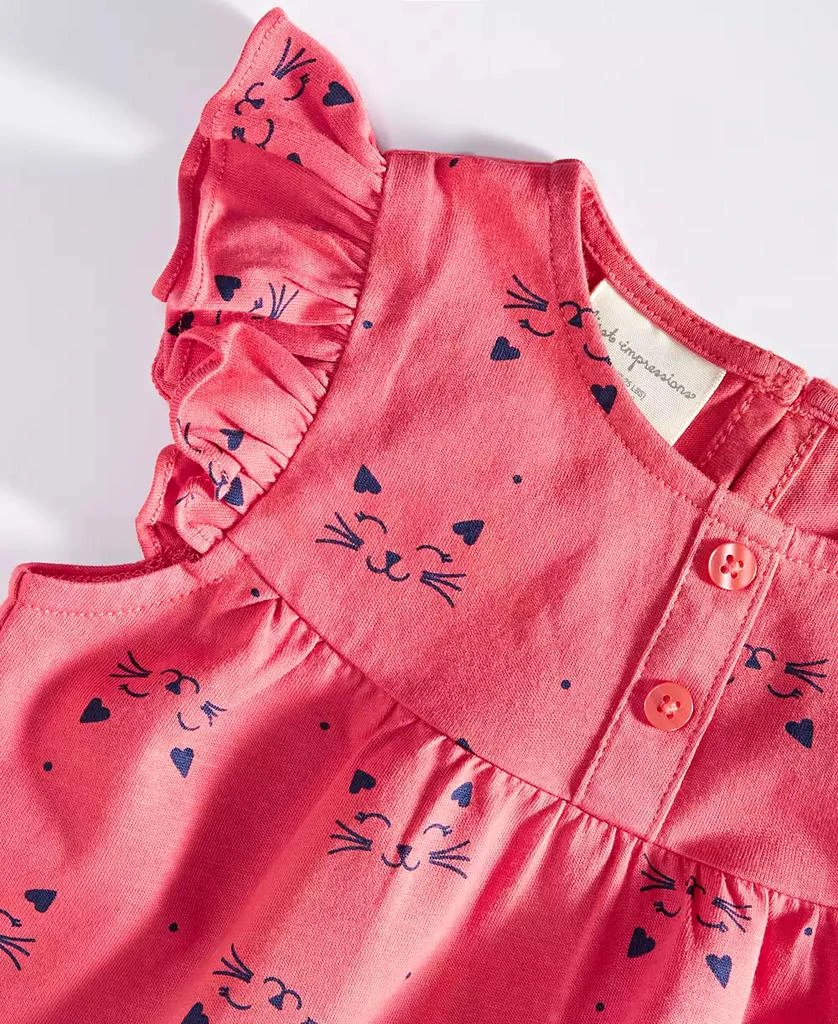 商品First Impressions|Baby Girls Kitten Smile Cotton Sunsuit, Created for Macy's,价格¥40,第3张图片详细描述