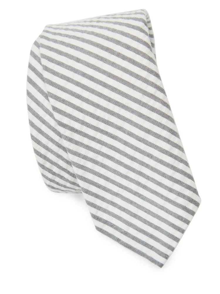 商品Thom Browne|Striped Cotton Seersucker Tie,价格¥1425,第1张图片