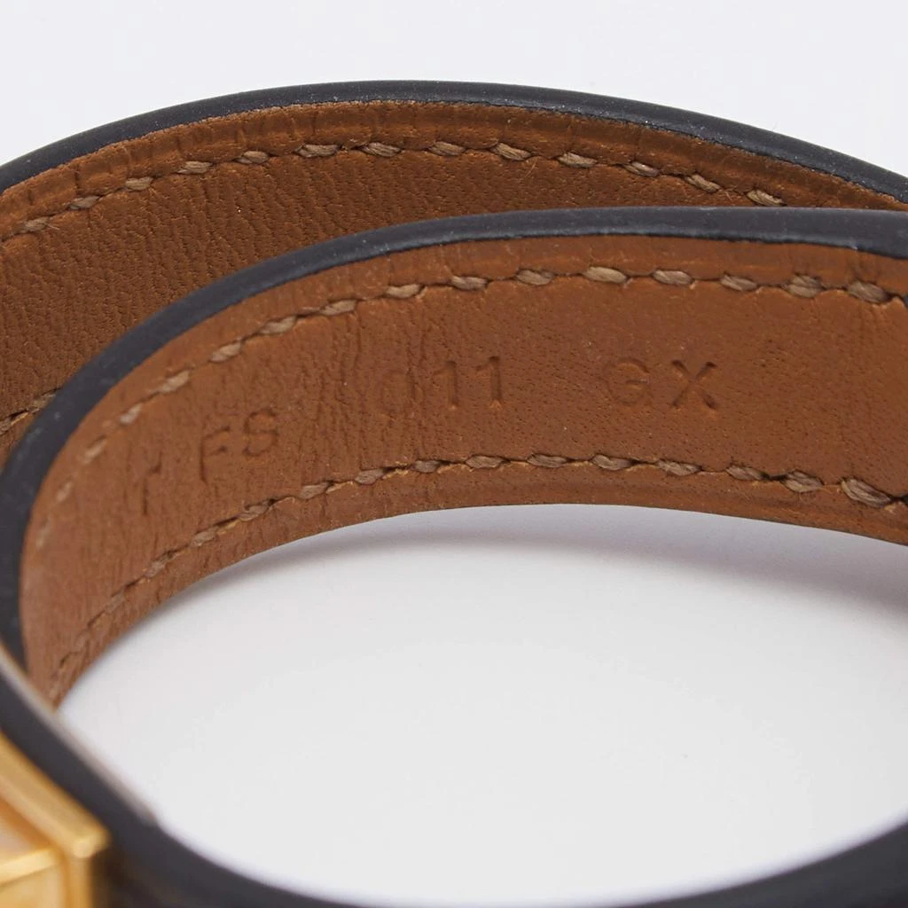 商品[二手商品] Hermes|Hermes Rivale Black Leather Double Tour Bracelet XS,价格¥3297,第4张图片详细描述