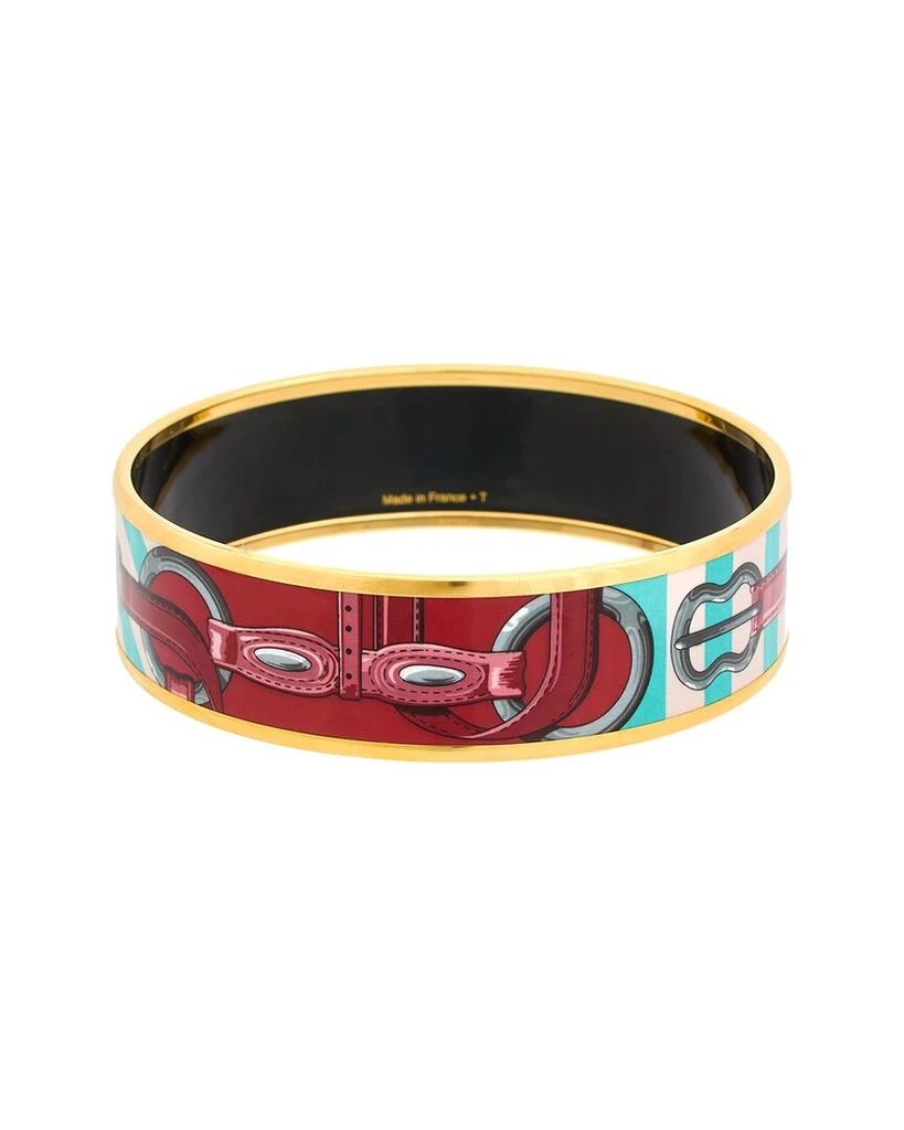 商品[二手商品] Hermes|Hermes Plated Couture Coaching Enamel Bangle (Authentic Pre-Owned),价格¥3952,第2张图片详细描述