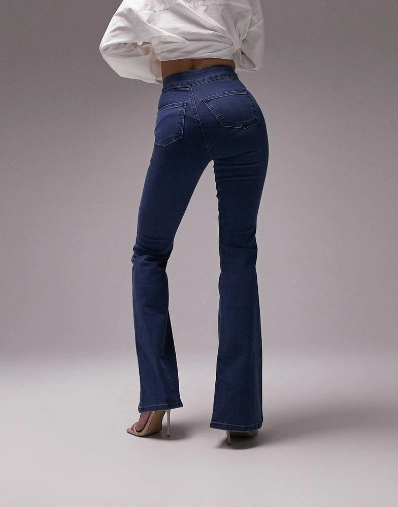 商品Topshop|Topshop Joni flare jeans in mid blue,价格¥211,第2张图片详细描述