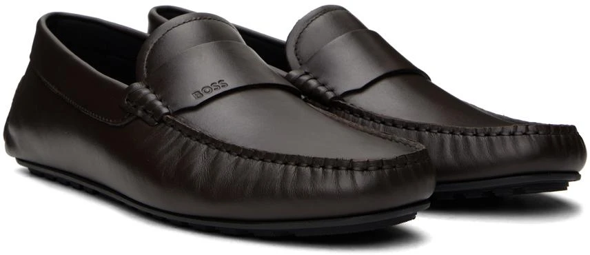 商品Hugo Boss|Brown Noel Driver Loafers,价格¥1286,第4张图片详细描述