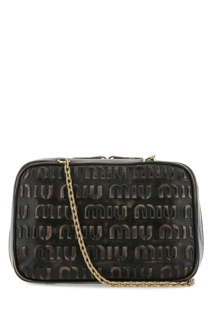 商品Miu Miu|Miu Miu Logo Embossed Zipped Shoulder Bag,价格¥12248,第1张图片