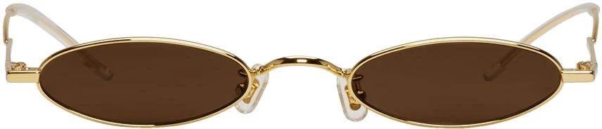 商品GENTLE MONSTER|SSENSE Exclusive Gold & Brown Vector Sunglasses,价格¥1959,第1张图片