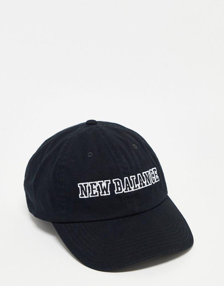 New Balance collegiate logo baseball cap in black商品第1张图片规格展示