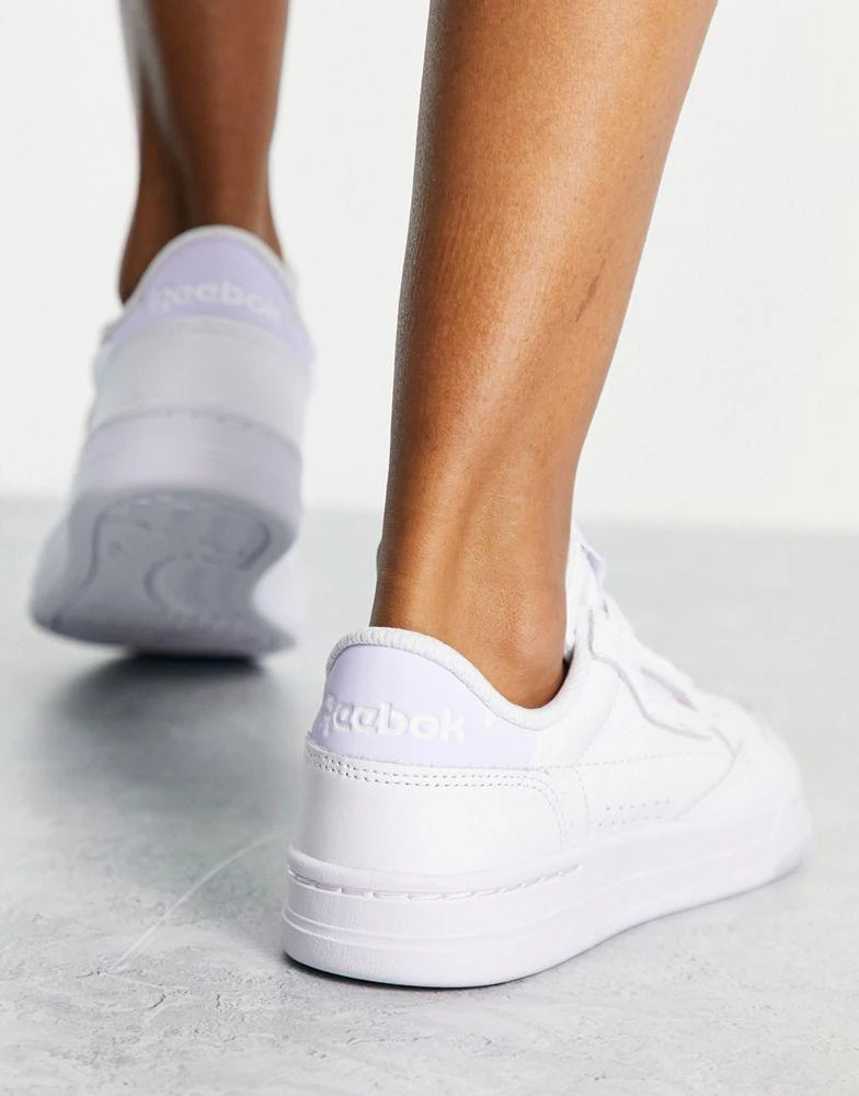 商品Reebok|Reebok Court Peak trainers in white and lilac,价格¥318,第3张图片详细描述