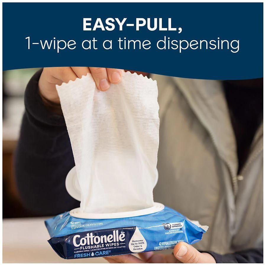 商品Cottonelle|Fresh Care Flushable Wet Wipes Unscented,价格¥49,第5张图片详细描述
