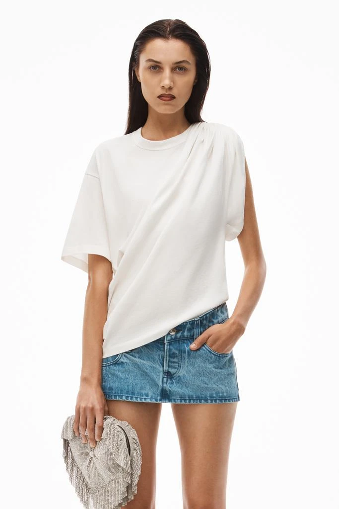 商品Alexander Wang|SHOULDER DRAPE TEE IN SILKY JERSEY,价格¥1613,第2张图片详细描述