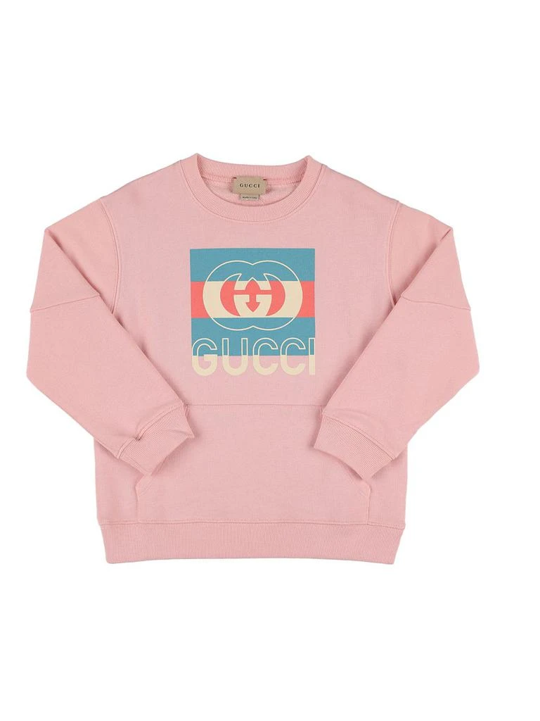 商品Gucci|Logo Printed Cotton Sweatshirt,价格¥3138,第1张图片