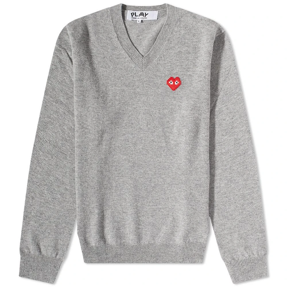 商品Comme des Garcons|Comme des Garçons Play Invader Heart V-Neck Knit,价格¥2762,第1张图片