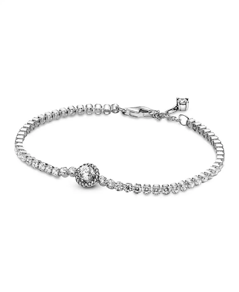 商品PANDORA|Cubic Zirconia Sparkling Halo Tennis Bracelet,价格¥585,第1张图片