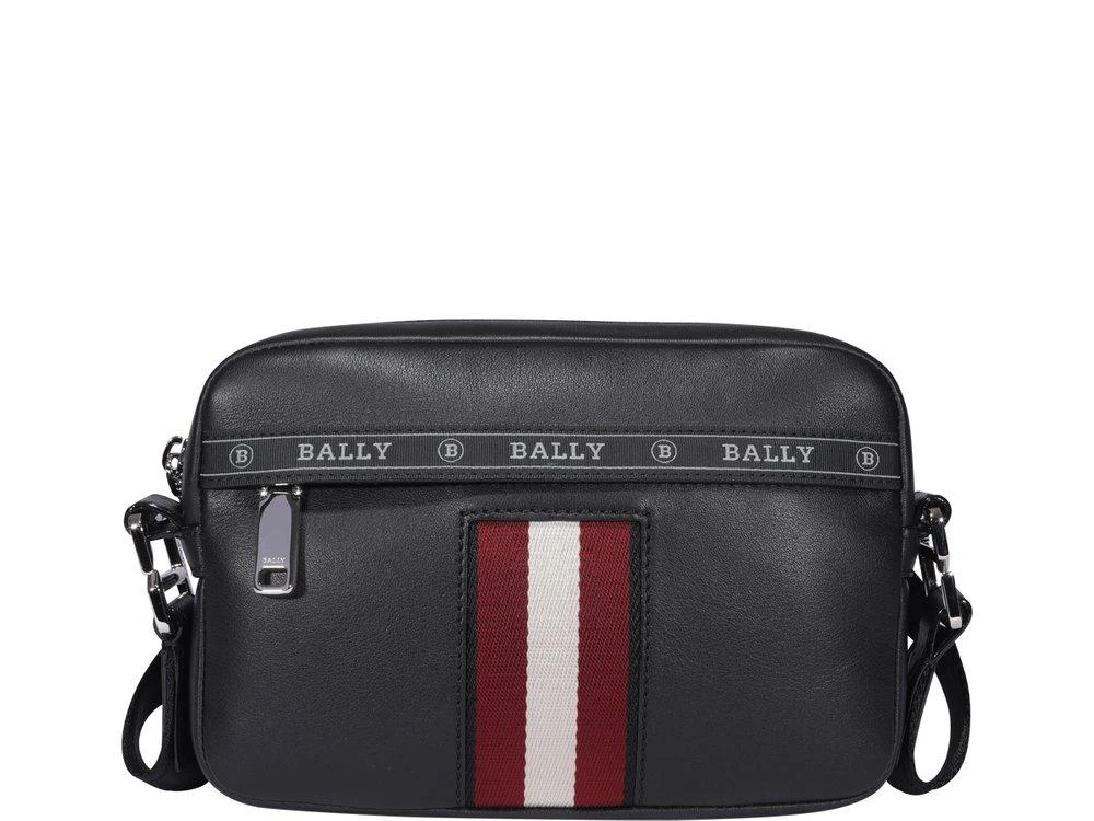 商品Bally|Bally Hal Logo Tape Detailed Stripe Crossbody Bag,价格¥2962,第1张图片