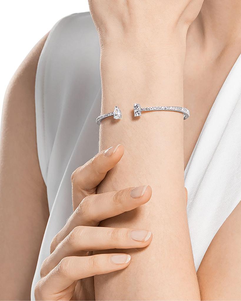 Attract Mixed Crystal Cuff Bracelet in Silver Tone商品第2张图片规格展示