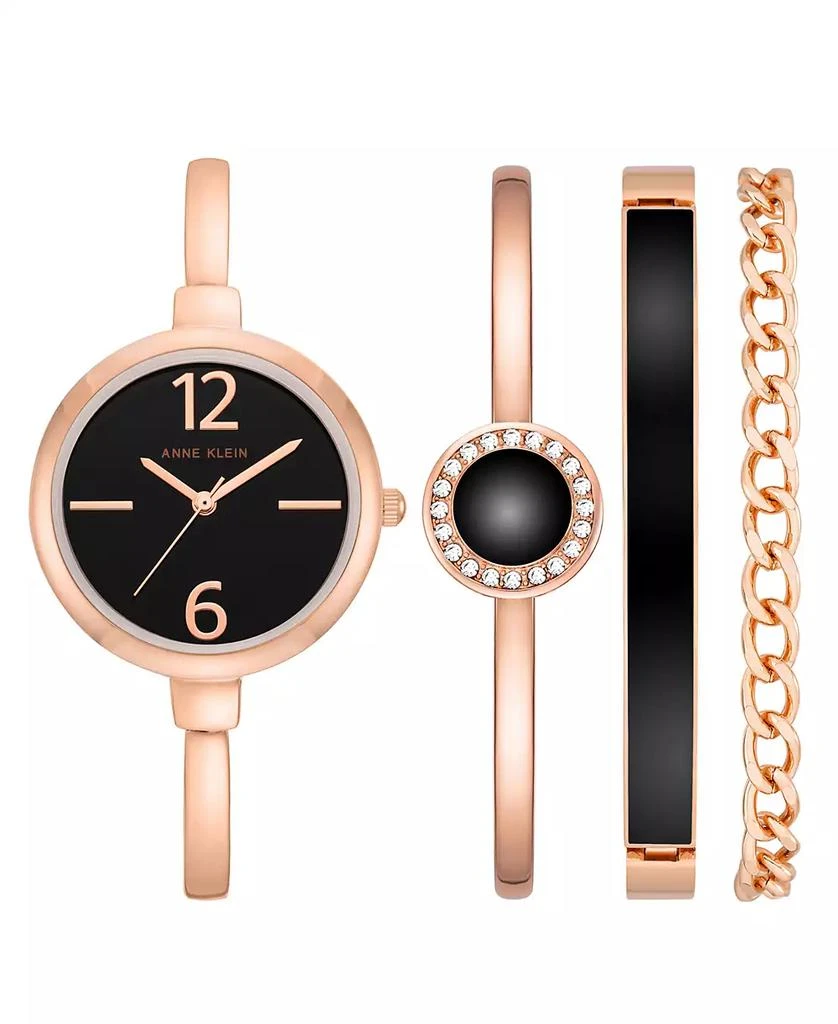 商品Anne Klein|Women's Rose Gold-Tone Alloy Bangle Fashion Watch 37mm Set 4 Pieces,价格¥1326,第1张图片