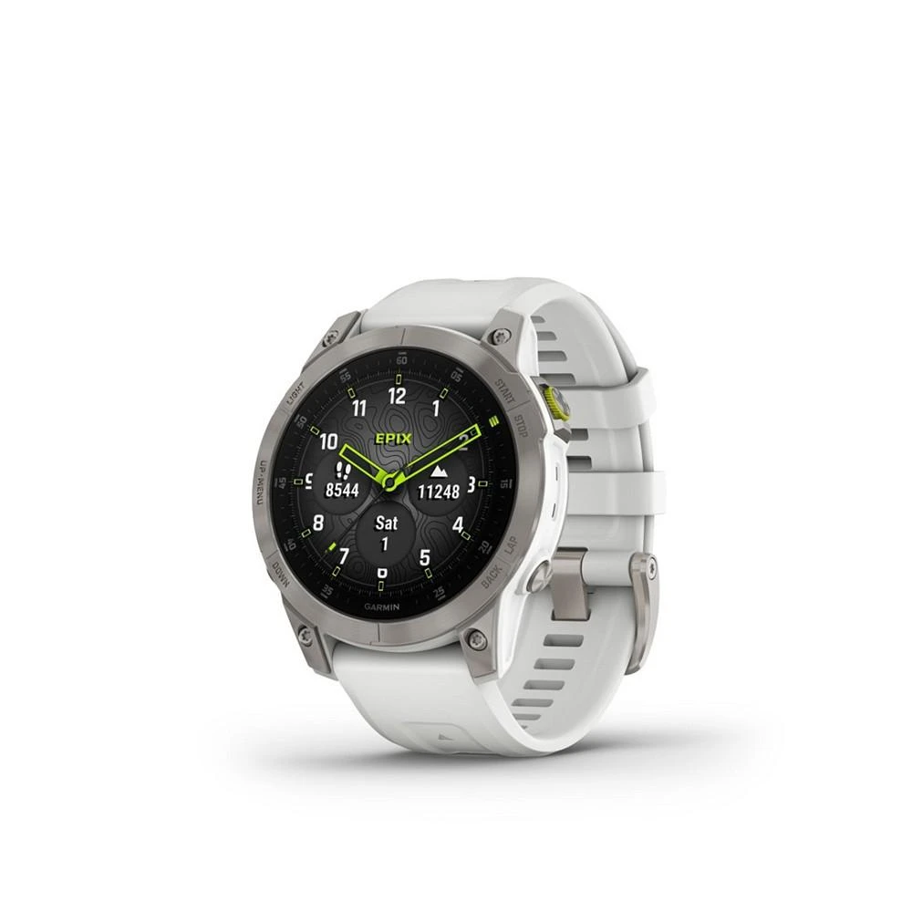 商品Garmin|Unisex Epix White Titanium White Silicone Band Smart Watch 33mm,价格¥7471,第1张图片