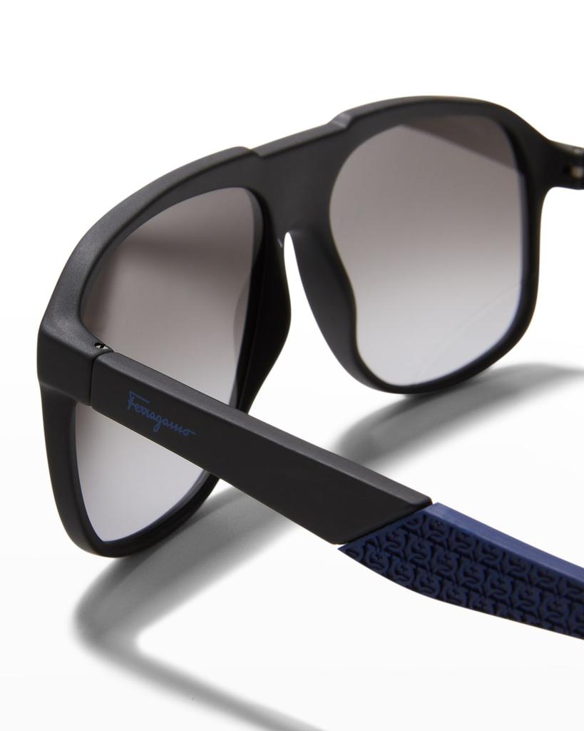 Men's Italian Lifestyle Gancini Aviator Sunglasses商品第4张图片规格展示