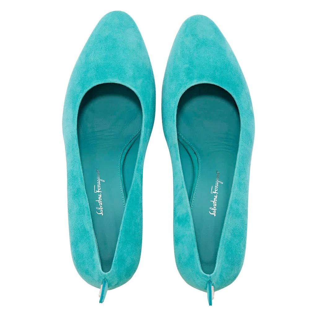 商品Salvatore Ferragamo|Salvatore Ferragamo Ladies Blue Suede Gancini Pumps,价格¥981,第3张图片详细描述