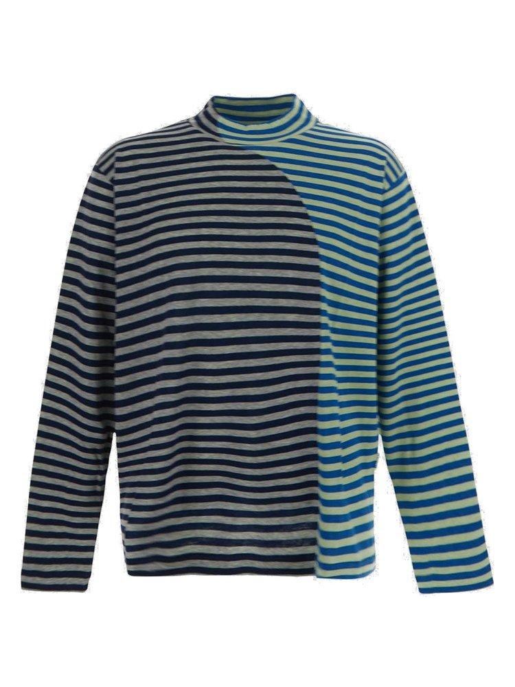 Sunnei Striped Mock Neck T-Shirt商品第1张图片规格展示