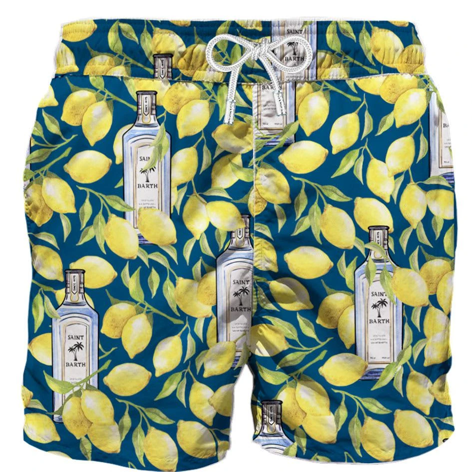 商品Mc2 Saint Barth|MC2 Saint Barth Man Classic Swim Shorts With Gin Lemon Print,价格¥1056,第1张图片