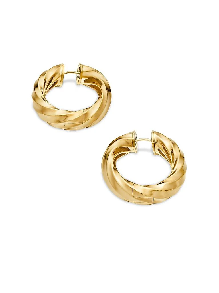 商品David Yurman|Cable Edge Hoop Earrings in 18K Yellow Gold, 28.9MM,价格¥43554,第4张图片详细描述