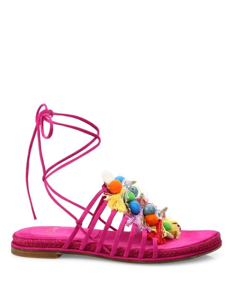 商品Stuart Weitzman|Noodles Embellished Suede Sandals,价格¥1208,第5张图片详细描述