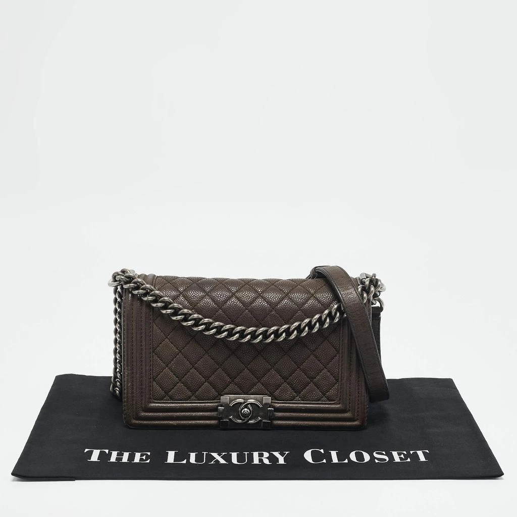 Chanel Dark Brown Caviar Quilted Leather Medium Boy Flap Bag 商品
