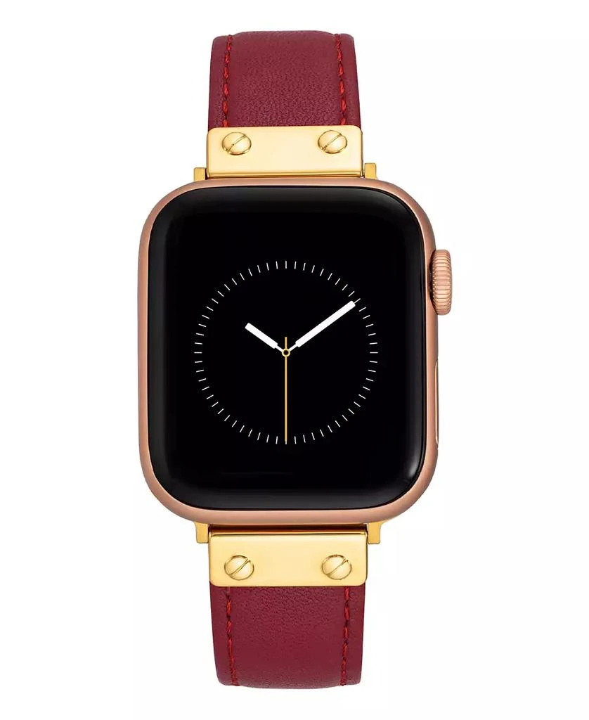 商品Anne Klein|Women's Red Genuine Leather Band designed for Apple Watch® 42mm (Series 10) & 38/40/41mm,价格¥225,第1张图片